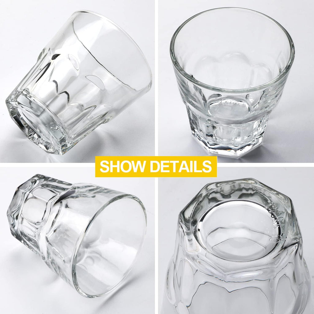 4.5oz Rock Bar Stackable Beverage Glasses – Set Of 8 Drinking Glasses