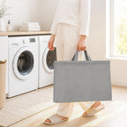 3-Tier Vertical Rolling Laundry Hamper, Removable Bags, Gray Faric
