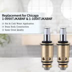 1-099XTJKABNF & 1-100XTJKABNF Quaturn Compression Cold & Hot Cartridge Kit Compatible with Chicago Faucets