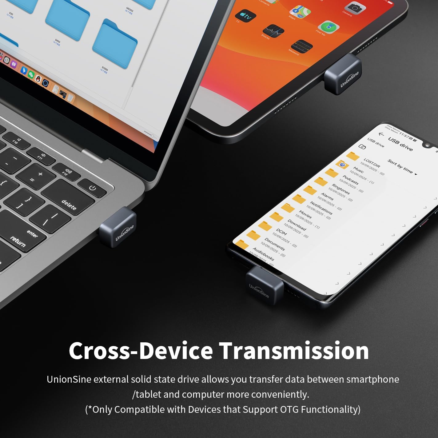 USB C Flash Drive 128GB, SSD-Stick for iPhone 15/16/17 Series | USB3.2 Solid State External SSD Up to 450MB/s, Mini