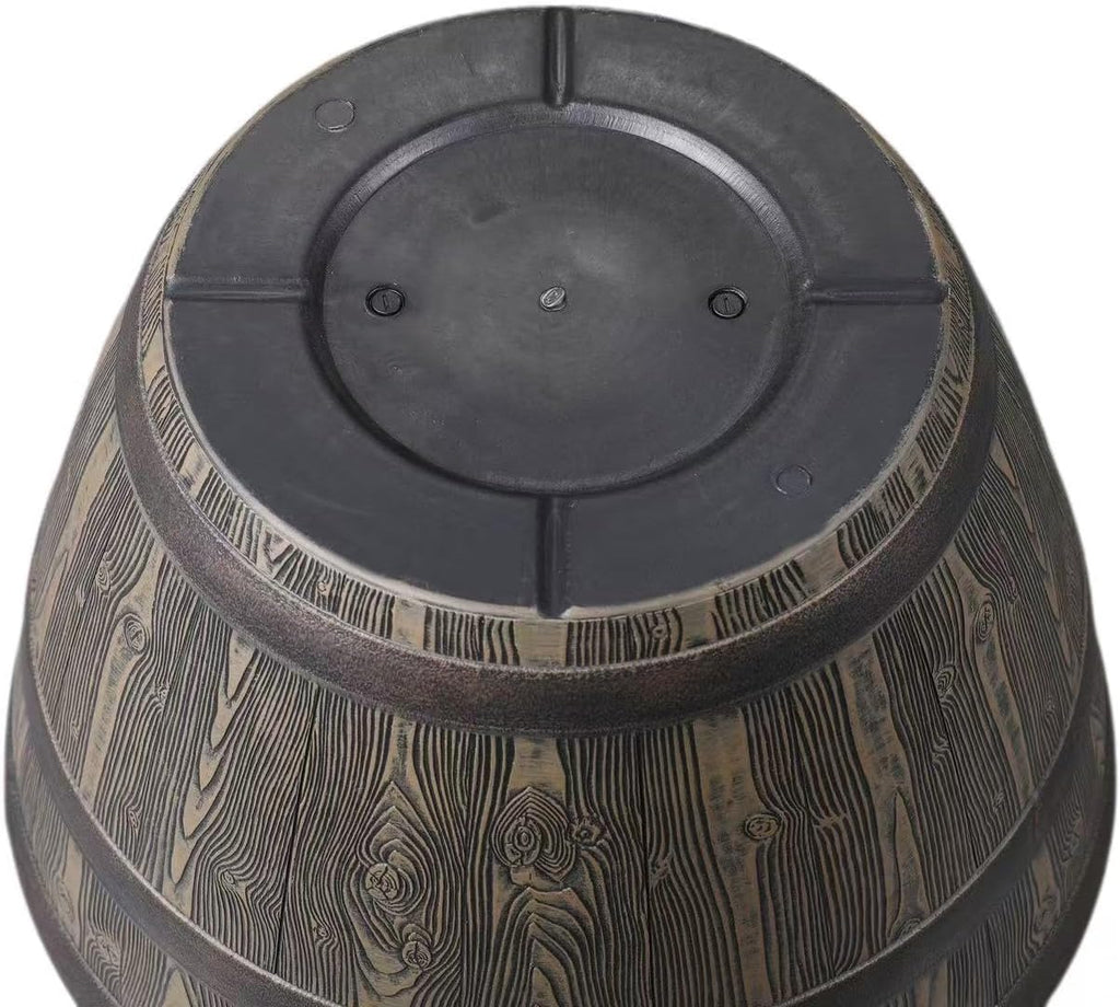 20 Inch Whiskey Barrel Planter, 100% Recycled Resin Large Round Flower Pot with Wood Grain Detail, Indoor Outdoor