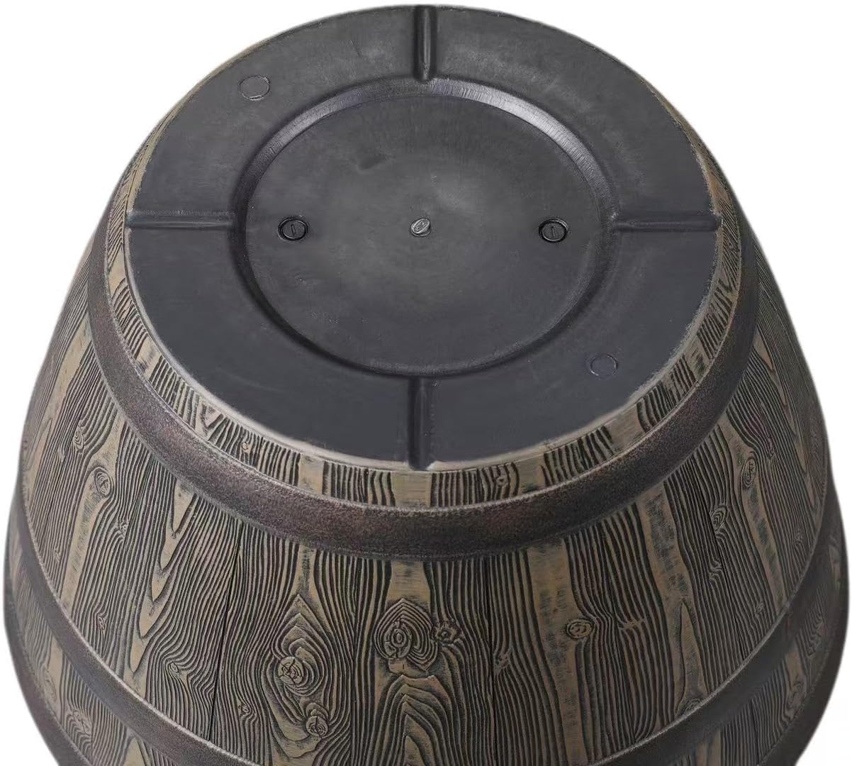 20 Inch Whiskey Barrel Planter, 100% Recycled Resin Large Round Flower Pot with Wood Grain Detail, Indoor Outdoor