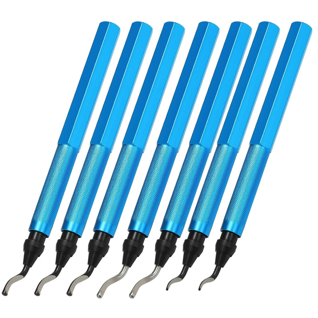 Deburring Tools,7pc,High Grade Swivel Blades,Metal Handle Deburr Tool for Metal, Resin, PVC Pipes, Copper, Plastic