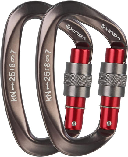 Screwgate Locking Carabiner Clip - Professional Rock Climbing Carabiner Screw Lock,Heavy Duty Carabiners for