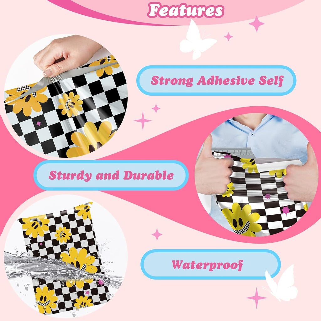 Poly Mailers 14.5x19" 50pcs,Cute Shipping Bags for Clothes,Groovy