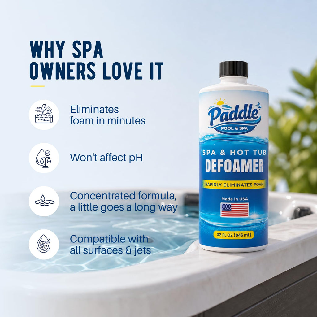Hot Tub Defoamer - 32oz Concentrated Spa Anti Foam Liquid