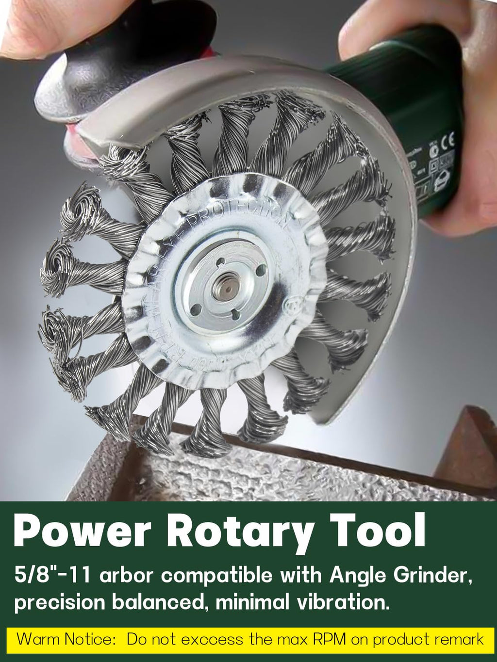 Wire Wheel Brush 4in for 4-1/2" Angle Grinder Rust Removal-2pcs