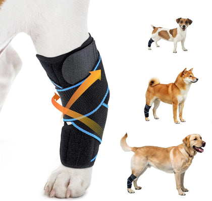 Dog Knee Brace for Back Leg Support, Hock Joint Compression Wrap ACL Brace for Hind Legs – Stabilizing Rear Leg