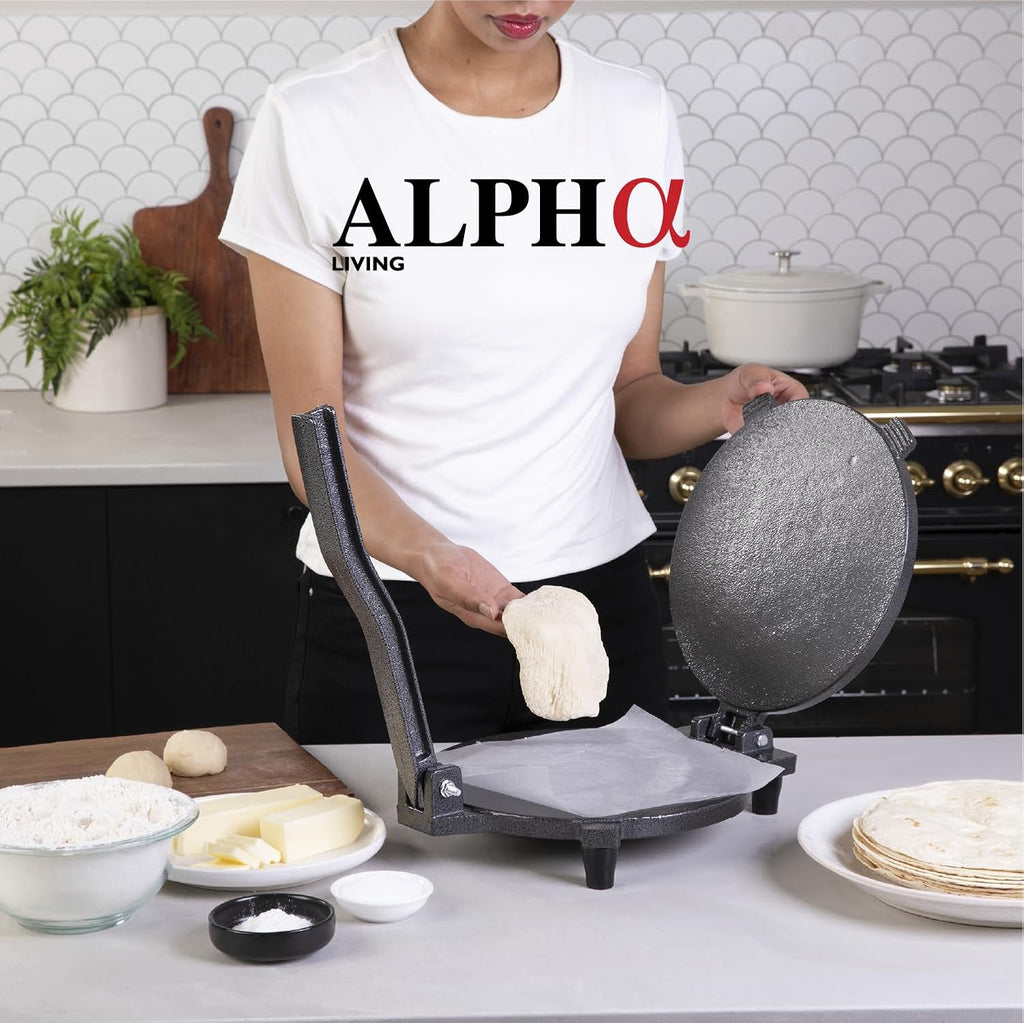 Tortilla Press – 10 Inch Cast Iron Quesadilla Maker – Heavy Duty Empanada Maker Press – Cast Iron Tortilla Maker for