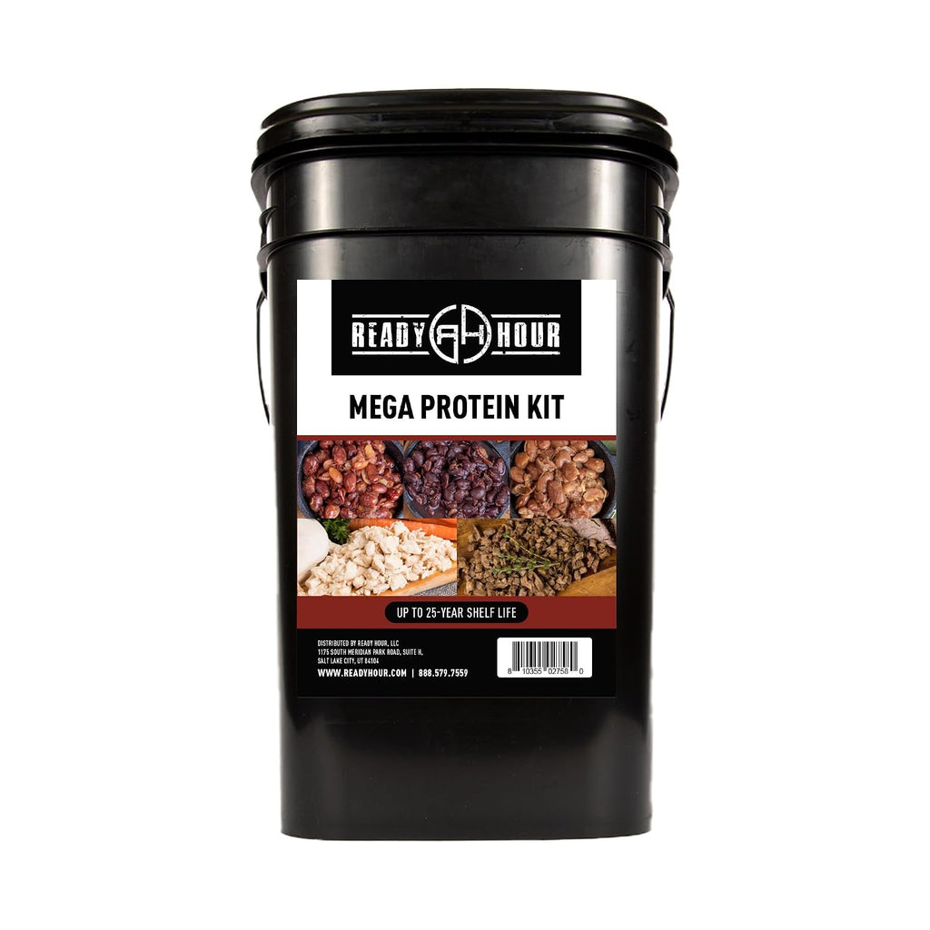 Mega Protein Kit with Real Freeze-Dried Meat (72 Servings), Freeze-Dried Chicken and Beef, Survival Food Storage