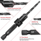 15 Pcs Wood Countersink Drill Bit Set with Depth Stop Storage Case