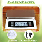 Large Digital Kitchen Scale 66LB 30kg Commercial Food Scale, Silver