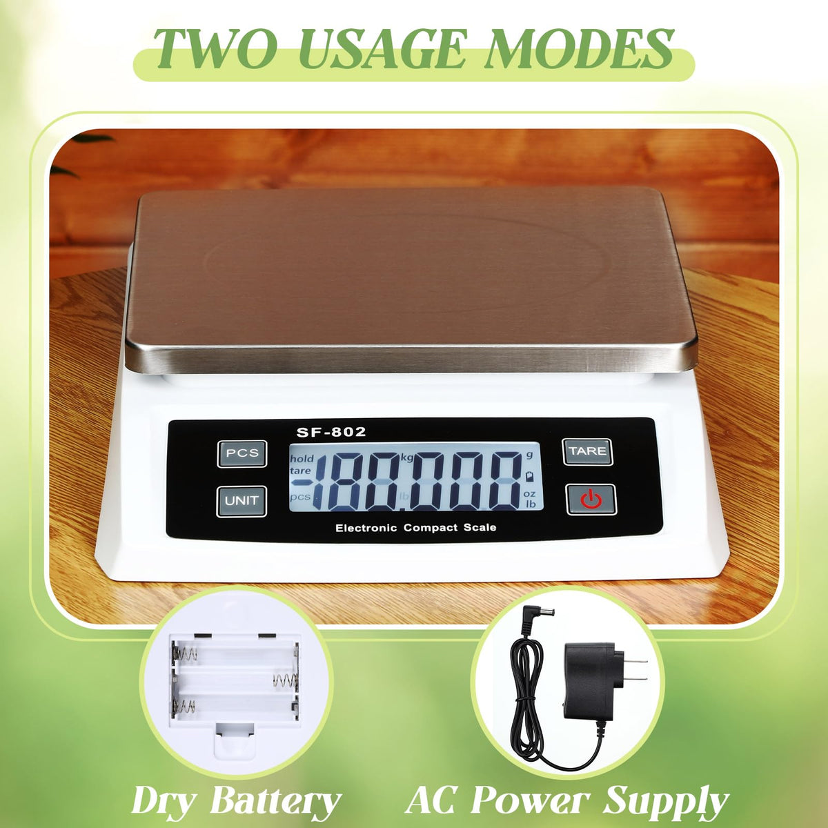 Large Digital Kitchen Scale 66LB 30kg Commercial Food Scale, Silver