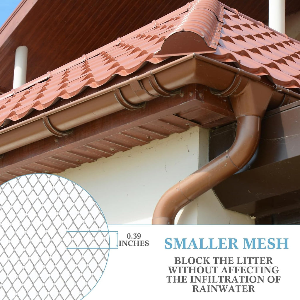 5 Inch X 60 Feet Gutter Guard Aluminum Mesh Roll Silver