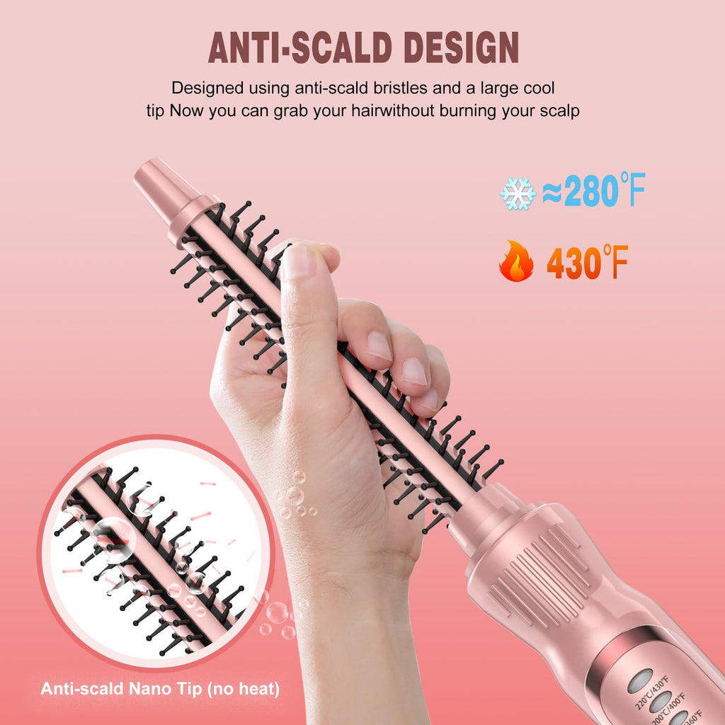 Heated Round Brush, Ceramic Tourmaline Ion 1/2 inch Curling Iron
