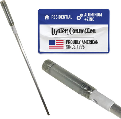 Water Connection, Anode Rod for Bradford White Water Heaters, Aluminum Zinc Anode Rod, Get Rid of Rotten Egg Smell in Hot Water, Outlet Head 3/4" NPT x 5" Nipple x 48" Long