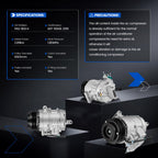 SYKRSS 98332 AC Compressor with Clutch Compatible with Ford