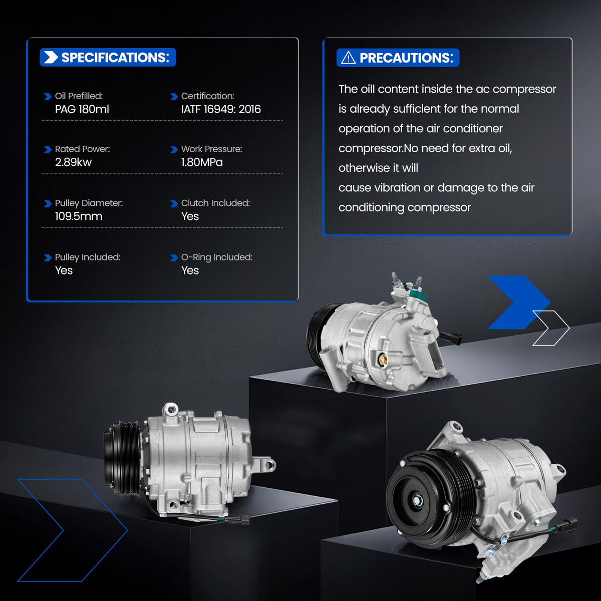 SYKRSS 98332 AC Compressor with Clutch Compatible with Ford