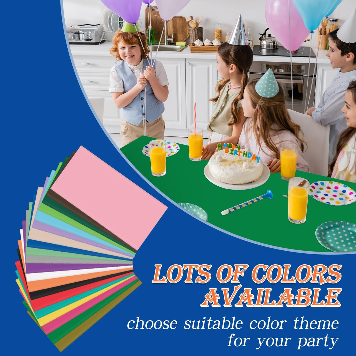 12 Pack Green 54 x 108 Inch Disposable Plastic Tablecloths Rectangle Table Cloth Plastic Table Cover for Parties