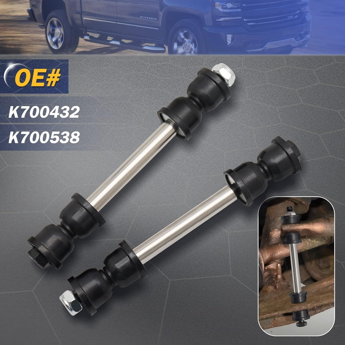 K700432 Front Stabilizer Sway Bar End Links for Chevrolet,GMC OE# K700538