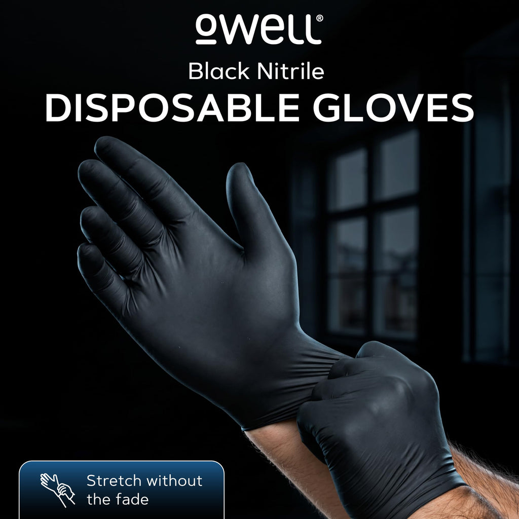 Black Nitrile Disposable Gloves, Large, 1000 Count, 4 Mil, Latex-Free