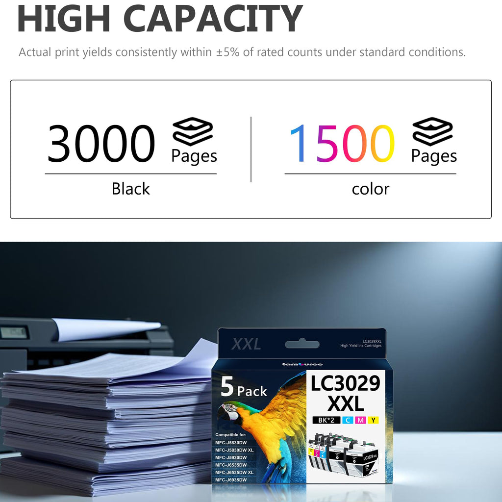LC3029XXL Ink Cartridges Replacement for Brother LC3029 XXL