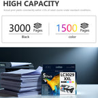 LC3029XXL Ink Cartridges Replacement for Brother LC3029 XXL