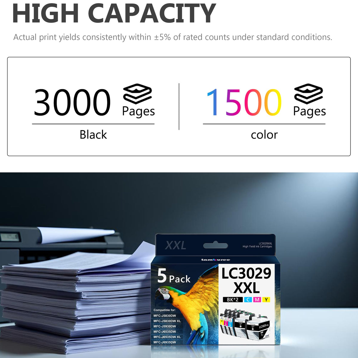 LC3029XXL Ink Cartridges Replacement for Brother LC3029 XXL