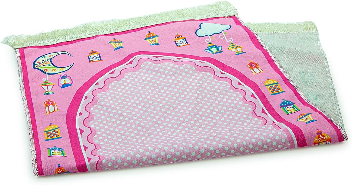 Muslim Prayer Rug for Kid, Islamic Gifts Praying Mat for Kids, Kids Prayer Mat, Design Janamaz Sajadah, Soft Salah