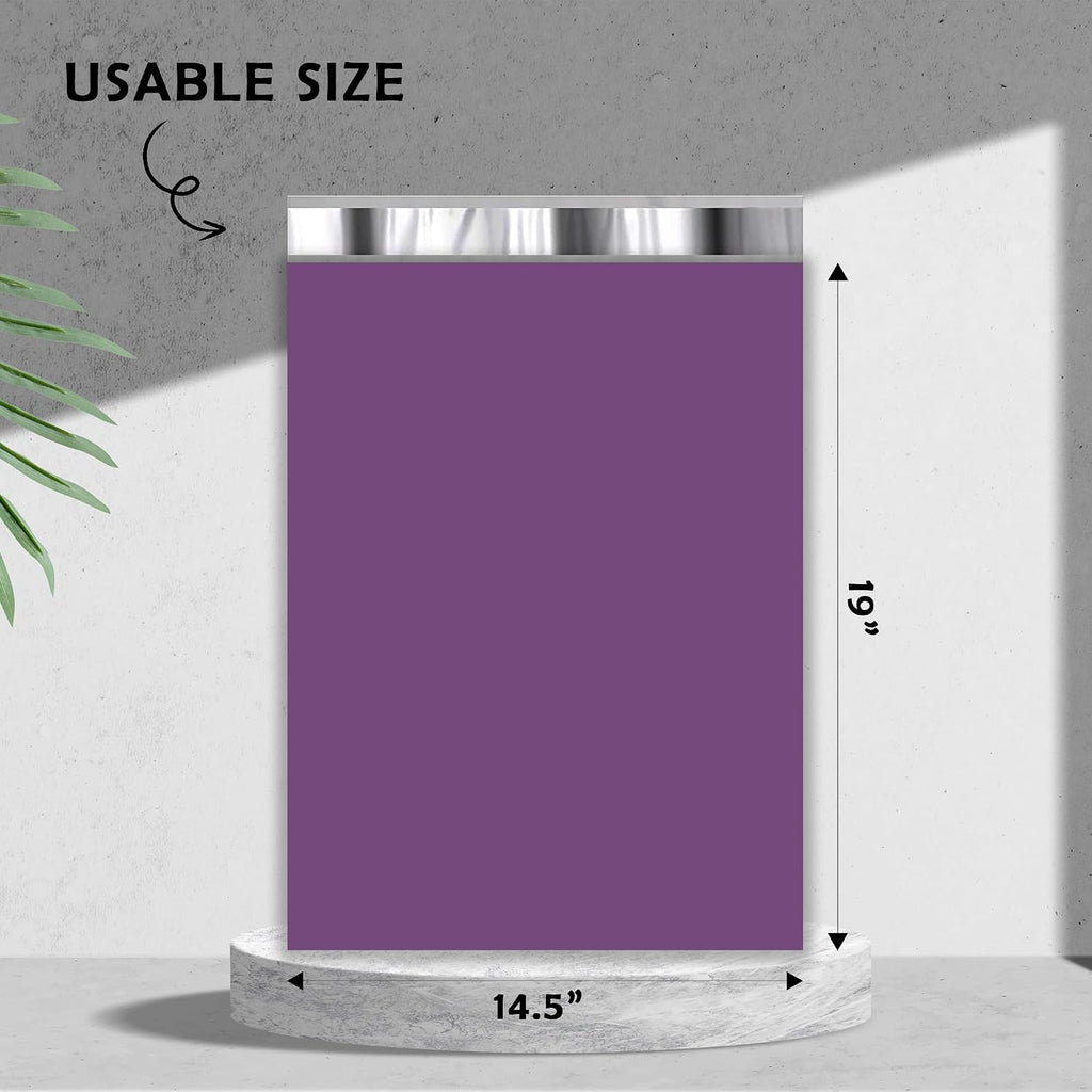 Purple Poly Mailers 14.5x19 100 Pack Self-Seal Shipping Envelopes M7
