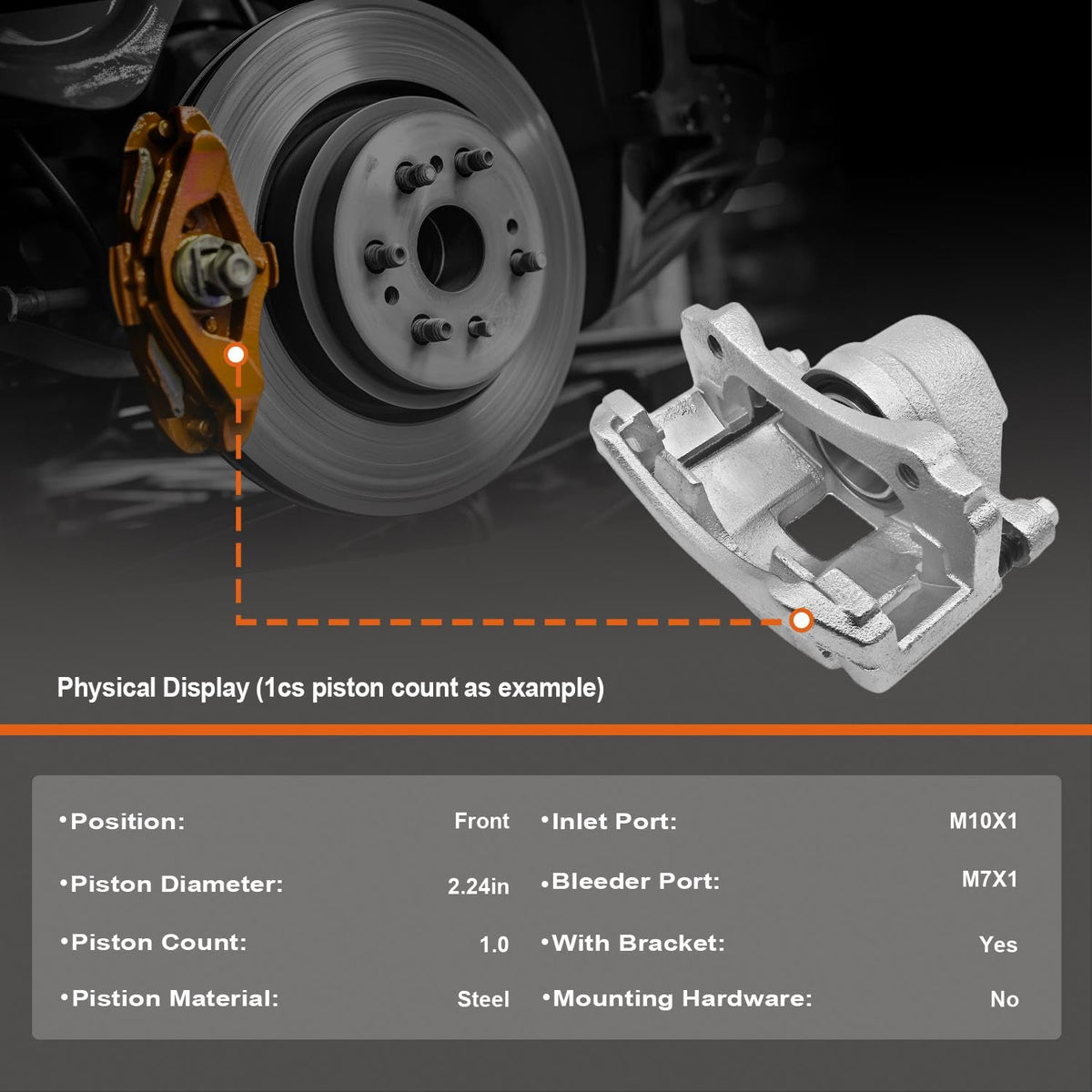 funire Front Brake Caliper Compatible with Mazda Protege 5 1999-2003
