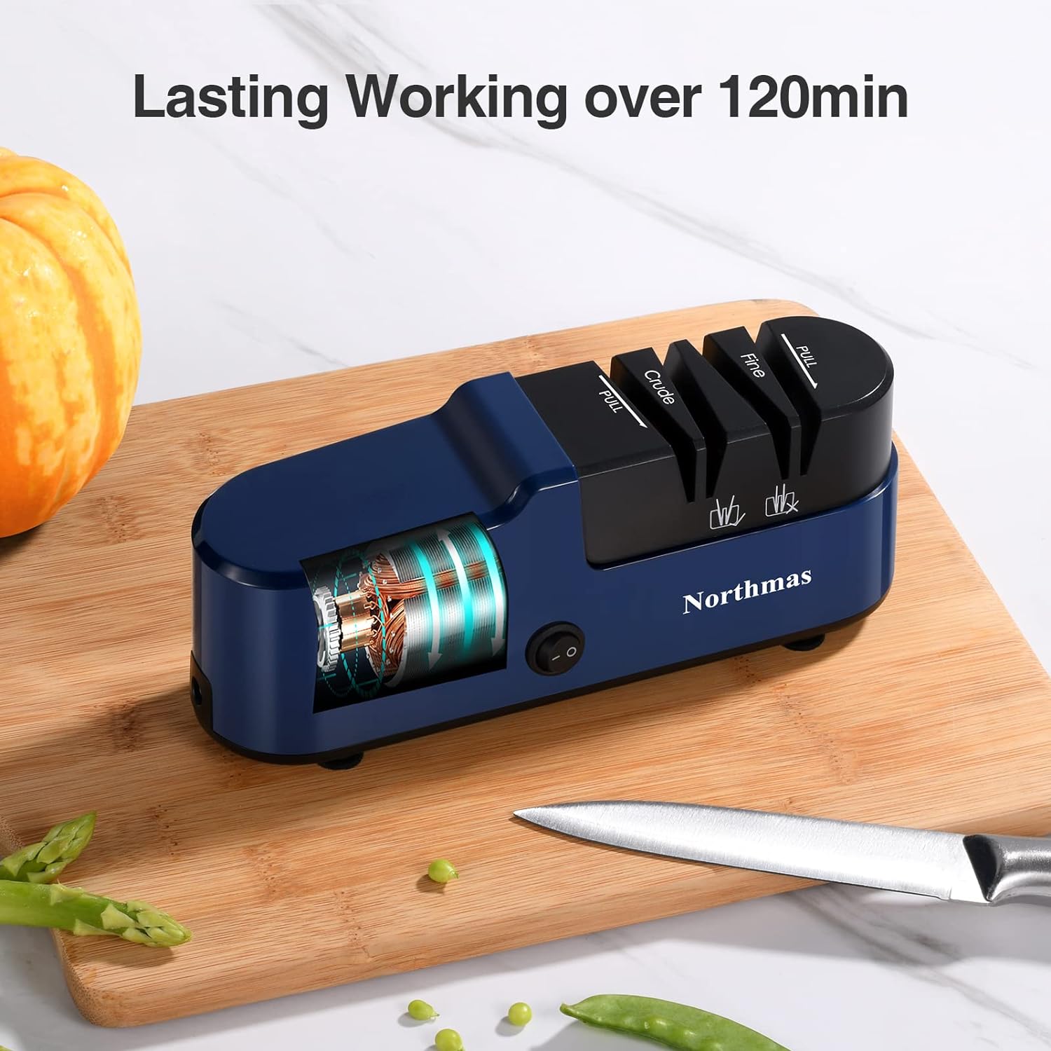 Knife Sharpener, Professional Electric Knife Sharpener for Home Use, 2 Stages for Quick Sharpening & Polishing