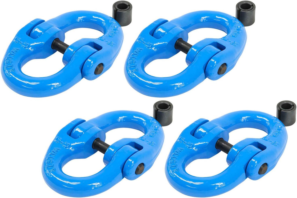 Mytee Products (4 Pack Grade 100 1/2" Forged Alloy Steel Hammerlock Coupling Link - Blue, 15,000 lbs Working Load Limit | Heavy Duty G100 Connecting HammerLink