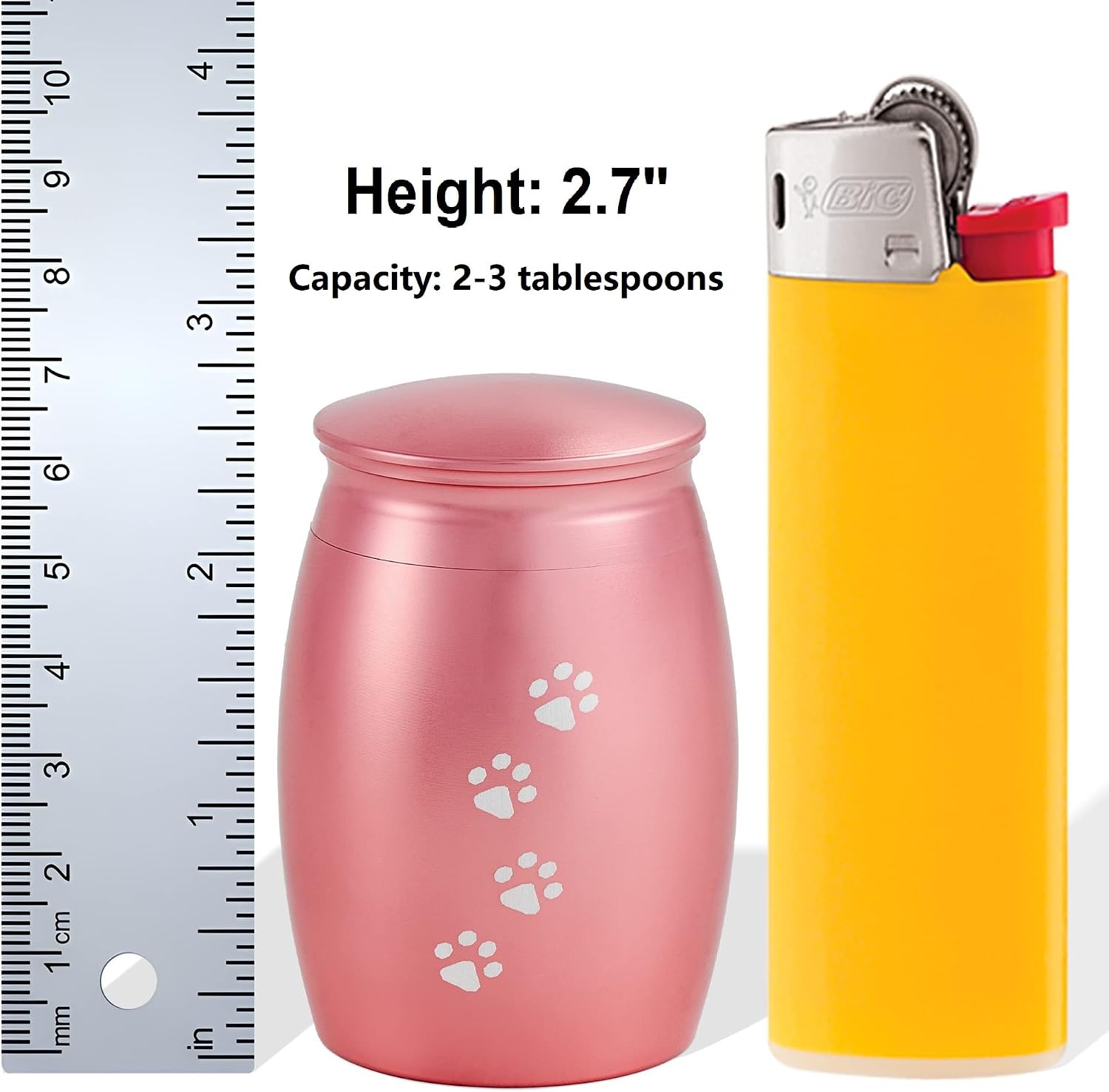 Pink Small Urns for Dog Ashes, Pet Memorial Gift for Loss of Cat