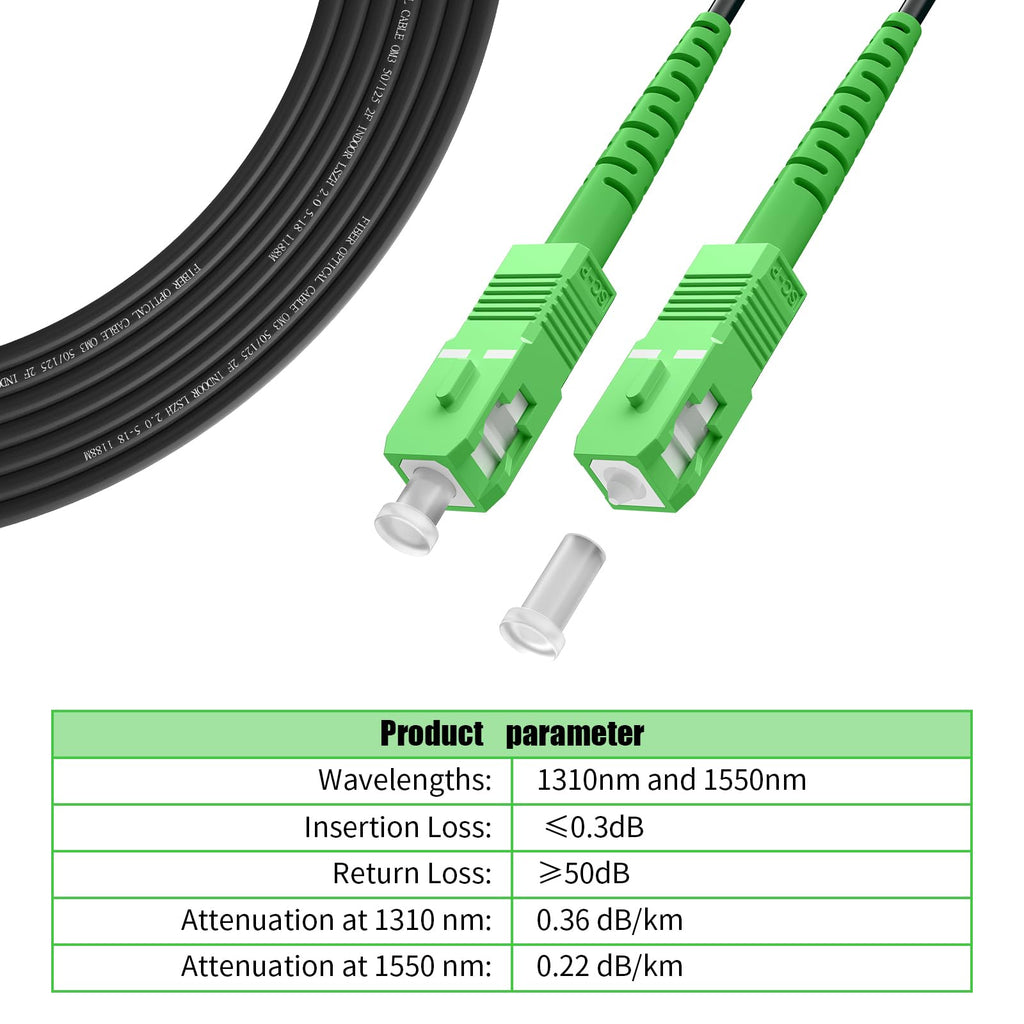 Outdoor OS2 SCA to SCA Fiber Optic Cable Single Mode, 75M(246ft)