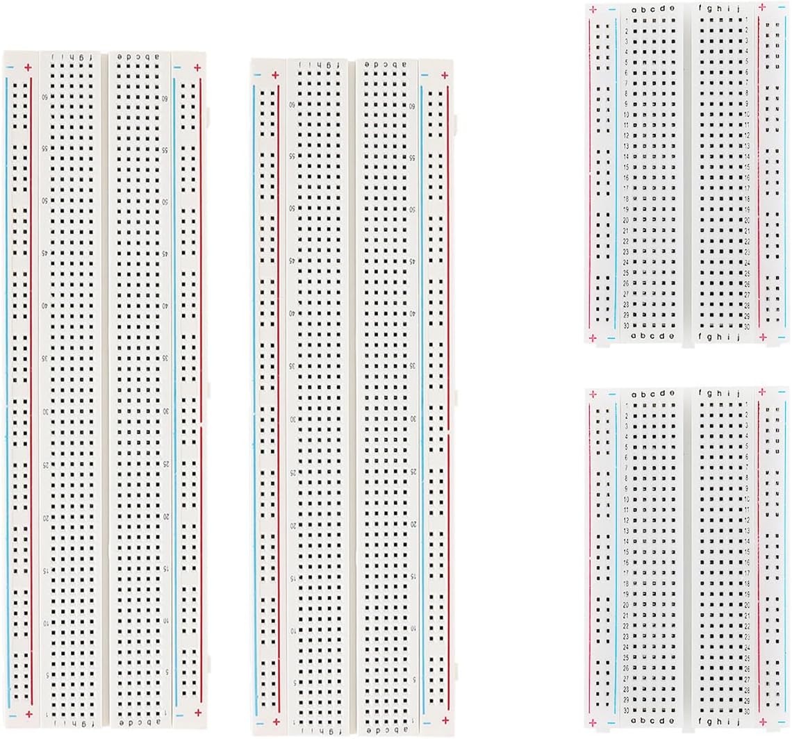 4PCS Breadboards Kit Include 2PCS 830 Point & 2PCS 400 Point Breadboard, Solderless Breadboards for Arduino Bread Boards Electronics for Circuits Projects Prototype Board.
