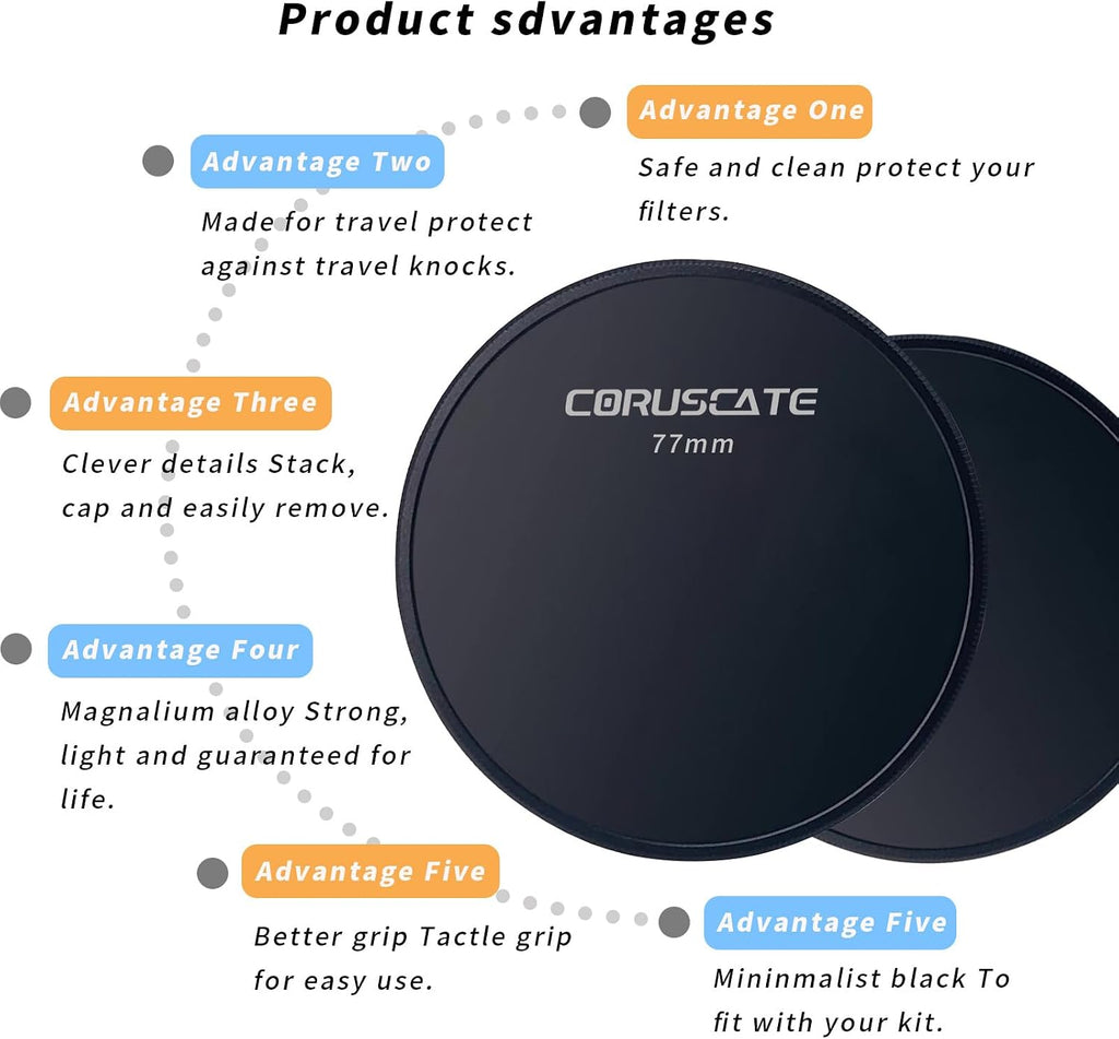 77mm Metal Filter Cap,Lens Cap,Compatible with All Any 77mm with Camera Thread Lens and ND,CPL,UV Filter