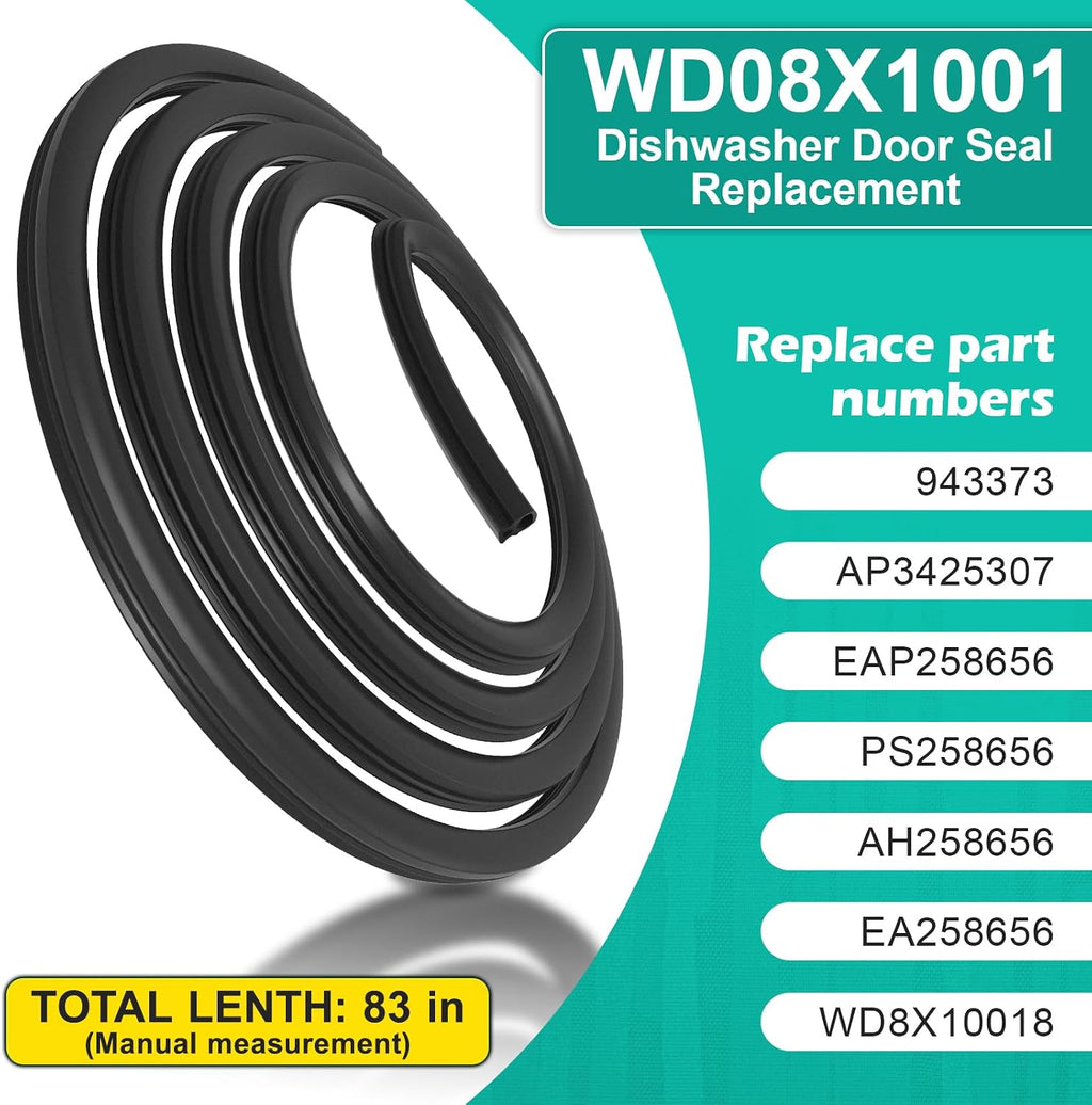 WD08X10018 Dishwasher Door Gasket Seal Replacement for GE Hotpoint