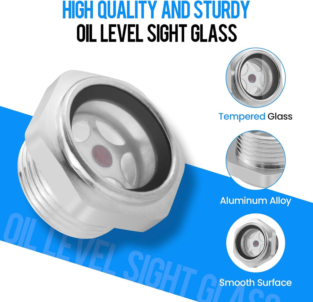 SDTC Tech 3/4" NPT Air Compressor Oil Sight Glass Male Thread