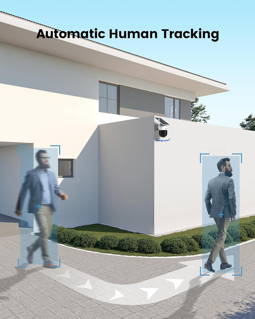 Solar Camera Security Outdoor - 100% Wire-Free Security Cameras Wireless Outdoor for Home Surveillance with Fixed