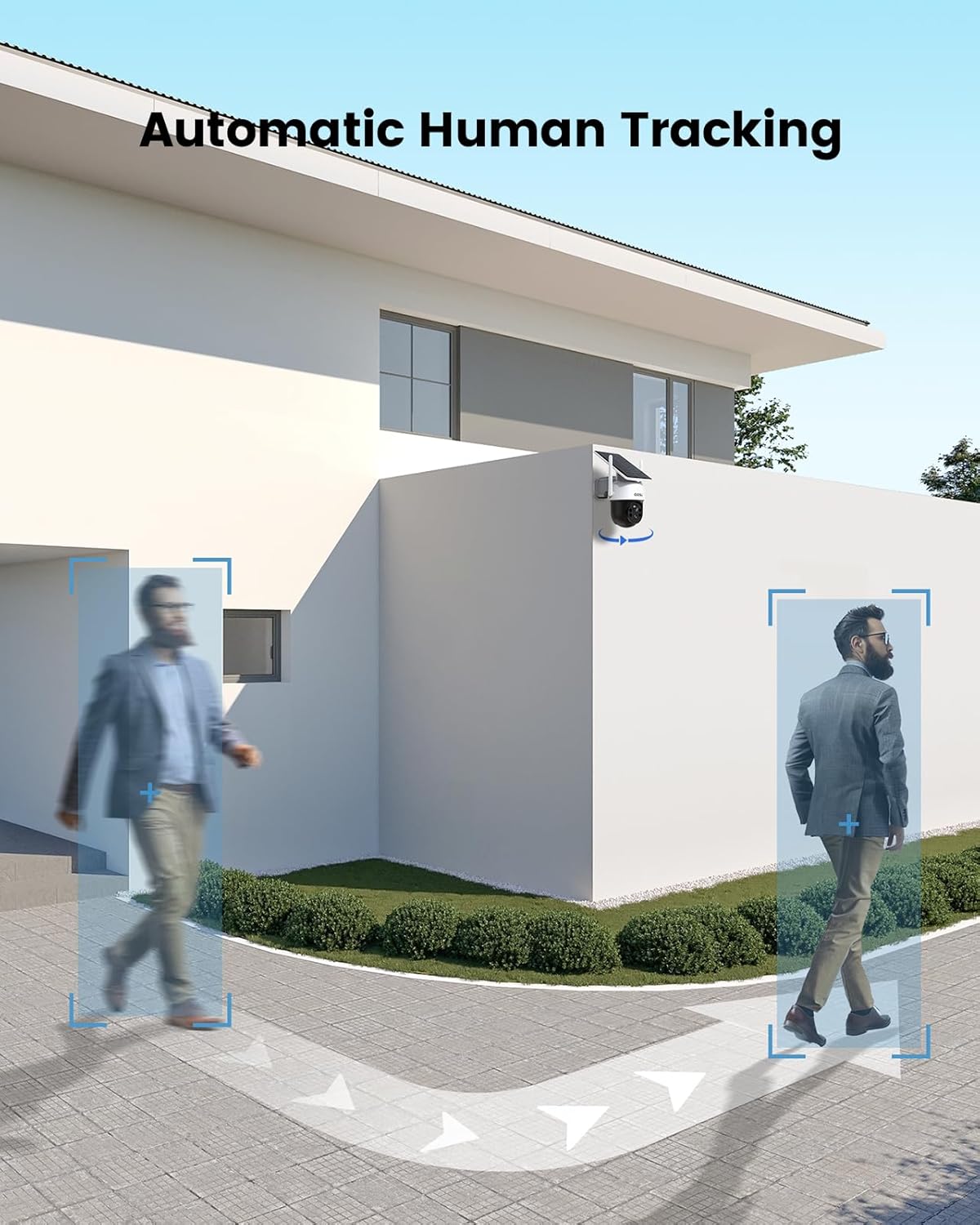 Solar Camera Security Outdoor - 100% Wire-Free Security Cameras Wireless Outdoor for Home Surveillance with Fixed