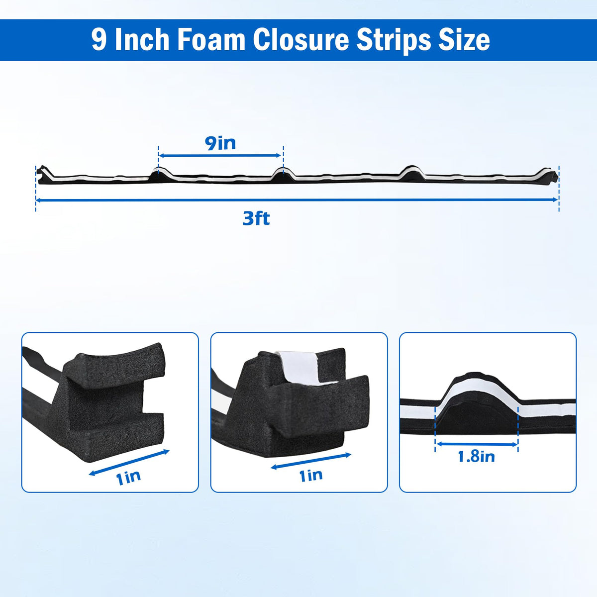 9 in Inside Foam for Metal Roofs Classic Rib Profile Foam