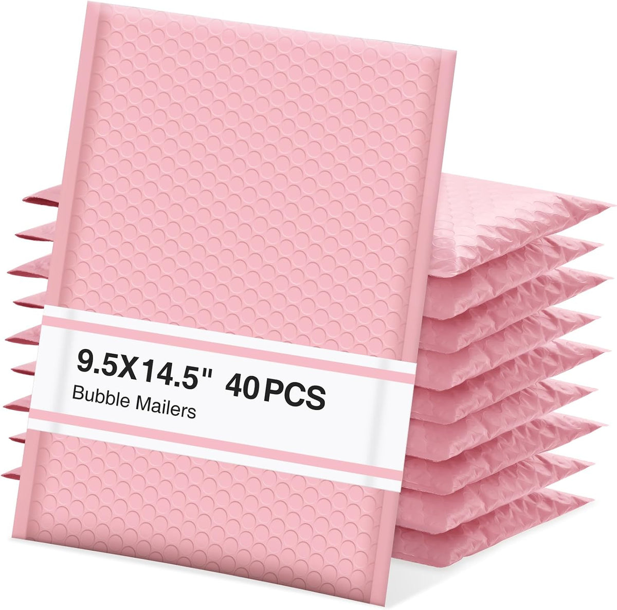 Bubble Mailers 9.5x14.5" 40 Pack Usable Size 9.5x13.5" Light Pink