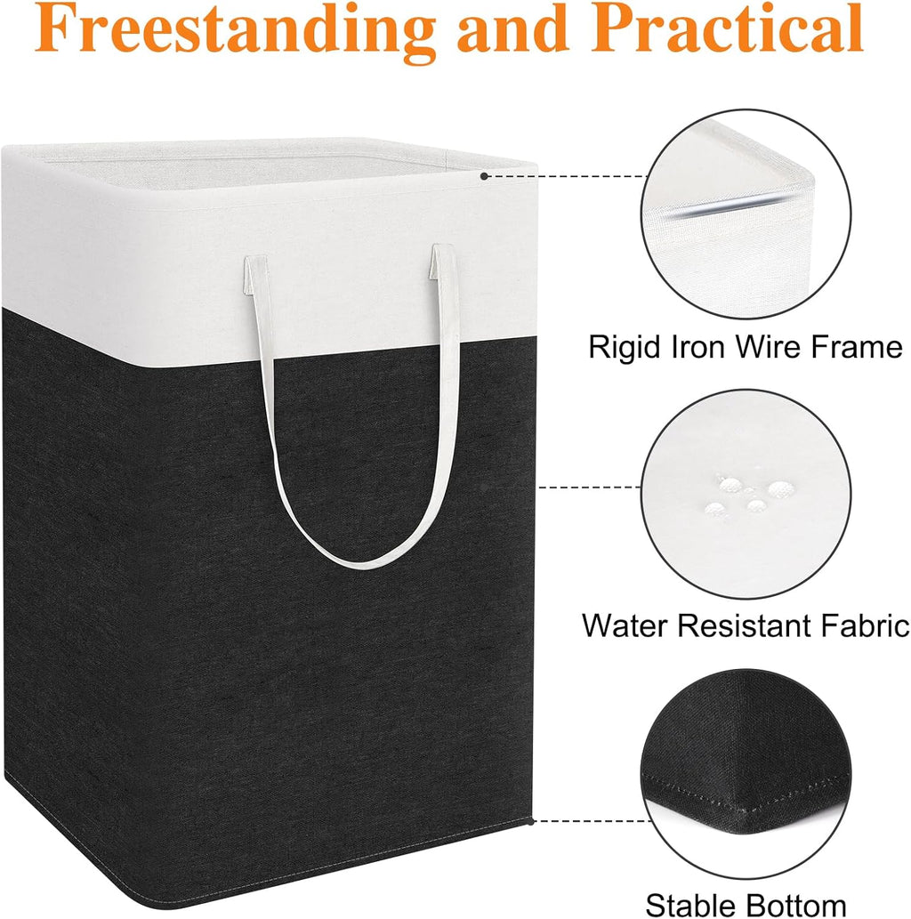 Laundry Basket 3-Pack, Laundry Hamper, 75L-Black | Clothes Laundry Hamper, Collapsible Laundry Basket, Freestanding
