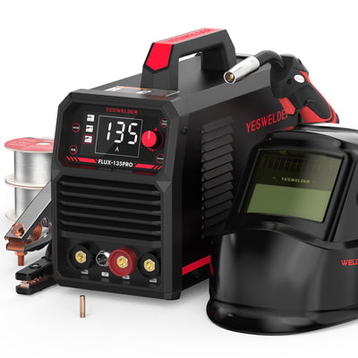 135A Flux Core MIG Welder FLUX-135PRO with LYG-L600A Helmet
