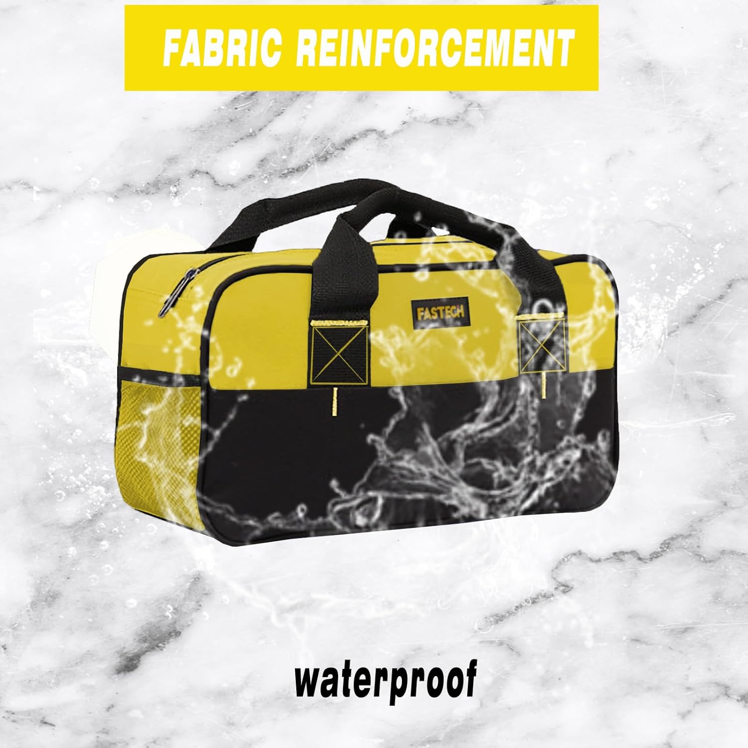 14 Inch Zipper Tool Bag, Small Wide Mouth Tool Tote Bag, Waterproof Tool Organizer Tote, Soft Handle Carrying Toolbag