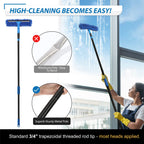 Professional 69'' Window Squeegee Cleaner Tool with Extension Pole, 2-in-1 Squeegee for Window Cleaning Kit with