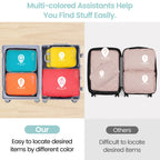 Compression Packing Cubes for Travel - 8 Set Organizer, Multi-color
