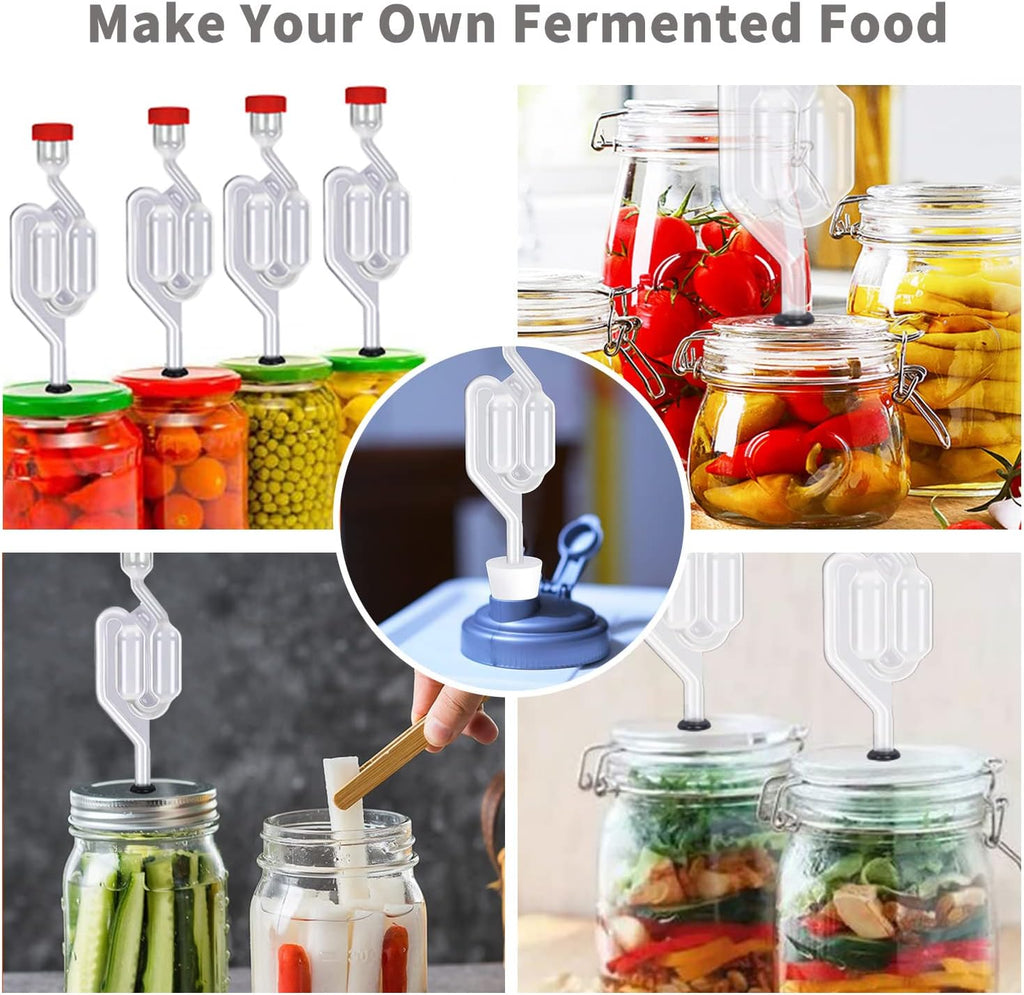 5Pack Fermentation Airlock,Twin Bubble Fermenting Improved High Transparency S Shape with 10pcs Grommets Drilled