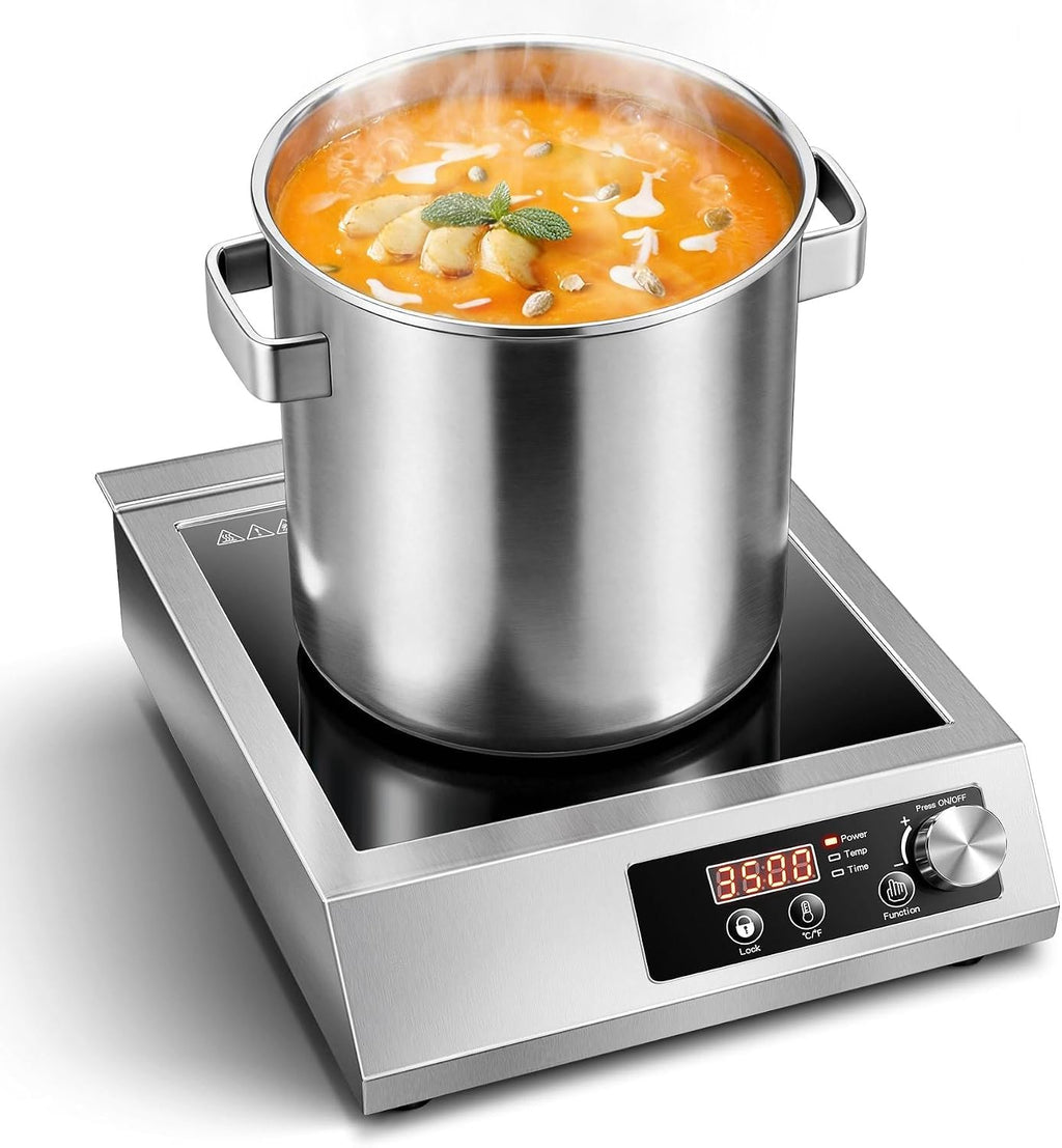 3500W Commercial Induction Cooktop with Knob and LCD